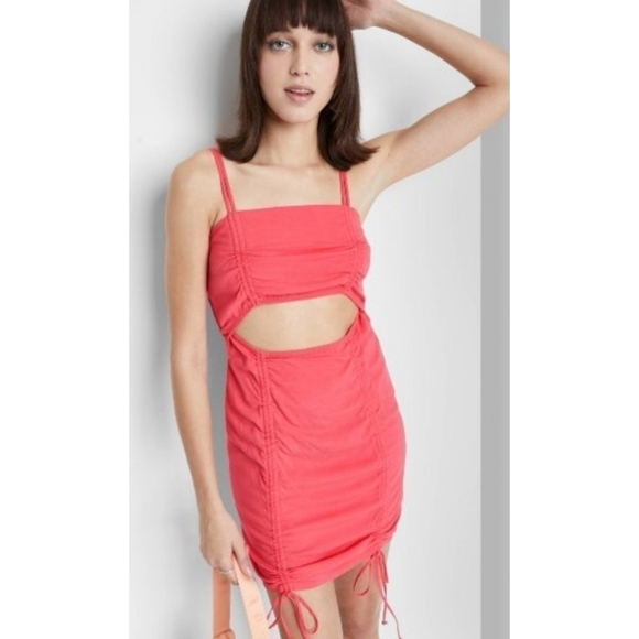 NEW Wild Fable Sleeveless Cut Out Ruched Front Bodycon Dress - Picture 1 of 14